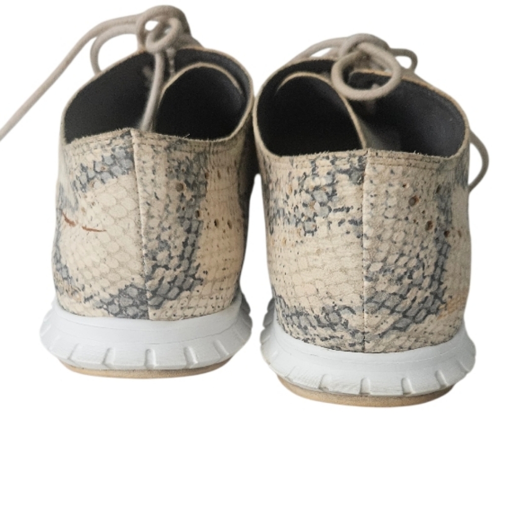 Cole Haan Oxford Suede Leather  Women's Snakeskin Pattern Lace-Up Shoes - Picture 6 of 10